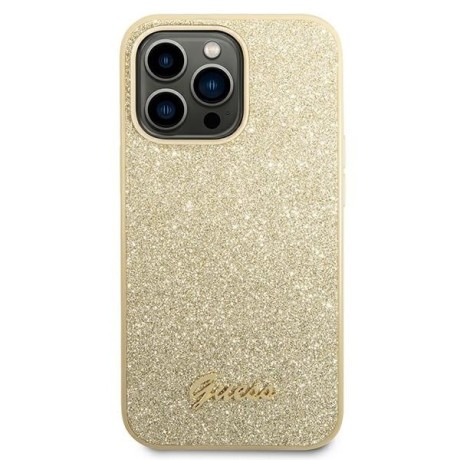 Оригінальний чохол Guess Glitter Script для iPhone 14 Pro Max - gold