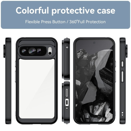 Протиударний чохол Colorful Acrylic Series для Google Pixel 9 Pro XL - чорний