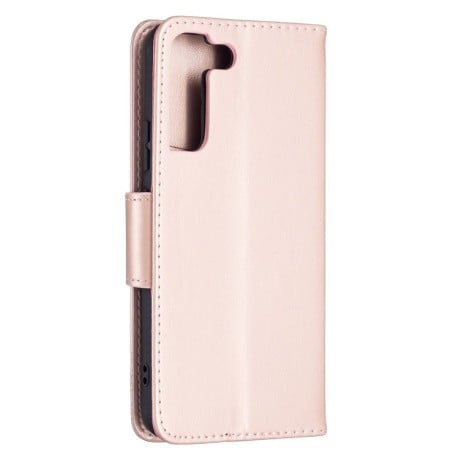 Чехол-книжка Butterflies Pattern для Samsung Galaxy S22 Ultra 5G - розовое золото