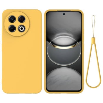 Силиконовый чехол Solid Color Liquid Silicone на Tecno Spark 30 Pro 4G — жёлтый