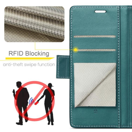 Чохол-книжка CaseMe 023 Butterfly Buckle Litchi RFID Anti-theft Leather для Samsung Galaxy Fold 7 - зелений