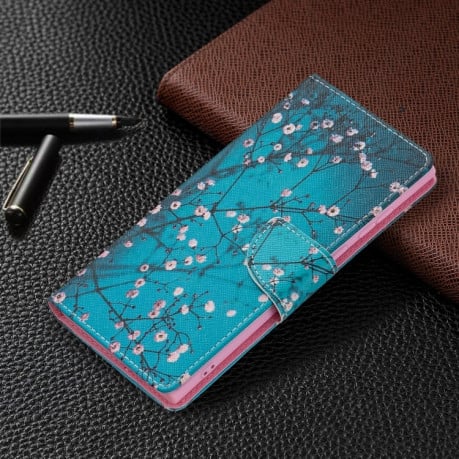 Чехол-книжка Colored Drawing Series на Samsung Galaxy S22 Ultra 5G - Plum Blossom