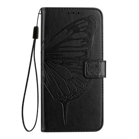 Чехол-книжка Embossed Butterfly для Samsung Galaxy S24 FE 5G - черный