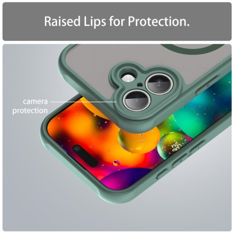 Чехол Fan Dun Series гибрид Frosted с Magsafe на iPhone 17 - зеленый