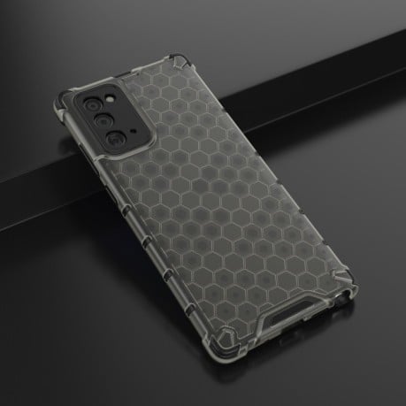 Противоударный чехол Honeycomb на Samsung Galaxy Note 20 - черный