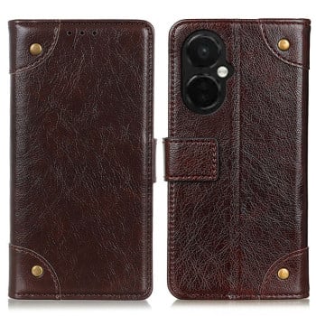 Чехол-книжка Copper Buckle Nappa Texture для OnePlus Nord N30/CE 3 Lite - кофейный
