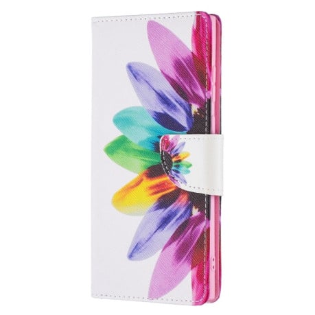 Чехол-книжка Colored Drawing Series на Samsung Galaxy S22 Ultra 5G - Sun Flower