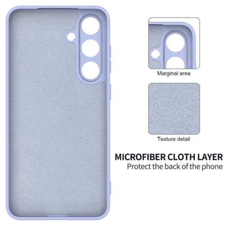 Силиконовый чехол Solid Color Liquid Silicone на Samsung Galaxy S25 FE 5G - фиолетовый