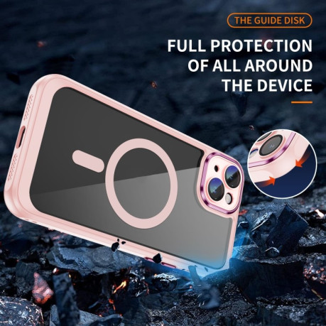 Противоударный чехол Frosted Lens MagSafe для iPhone 15 - Apricot