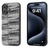 Противоударный чехол Black Frame PU Leather Full Coverage для iPhone 16 Plus - черный