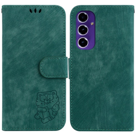 Чехол-книжка Little Tiger Embossed Leather на Samsung Galaxy S24 FE 5G - зеленый