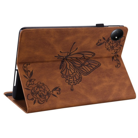 Чохол-книжка Butterfly Flower Embossed Leather на Xiaomi Redmi Pad SE 8.7 - коричневий