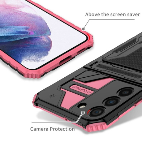 Противоударный чехол Armor Card для Samsung Galaxy S22 Plus 5G - розовый