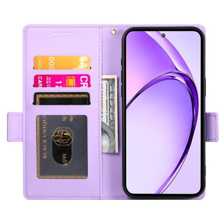 Чехол-книжка Side Buckle Magnetic Frosted Leather для Realme 13+ - фиолетовый