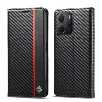Чохол-книжка LCIMEEKE Carbon Fiber для Xiaomi Redmi Note 14 4G 164.48  - Black