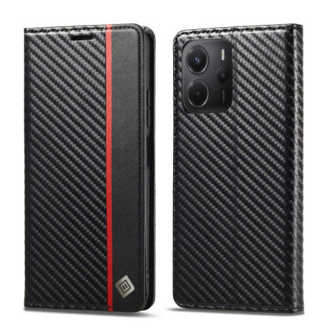 Чехол-книжка LCIMEEKE Carbon Fiber для  Xiaomi Redmi Note 14 4G 164.48  - Black