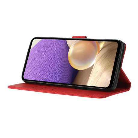 Чехол-книжка Triangles Embossed Leather для Motorola Edge 60 - красный