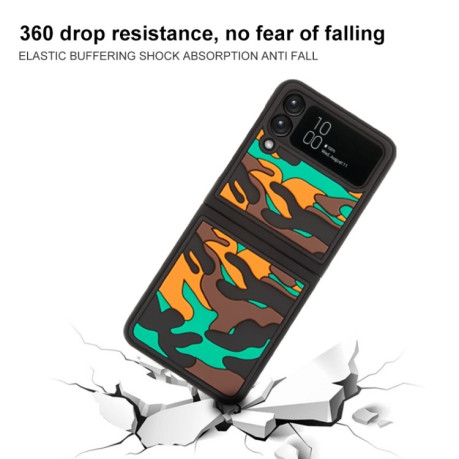 Протиударний чохол Camouflage Clouds Samsung Galaxy Z Flip3 5G - помаранчевий