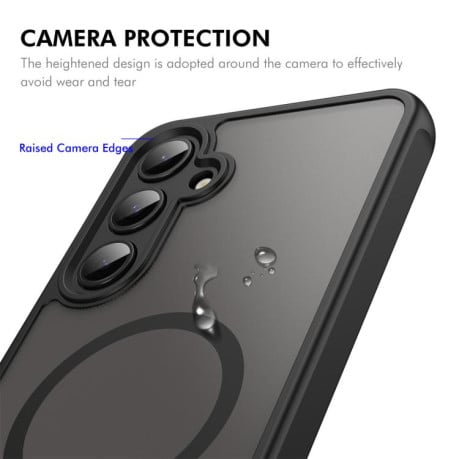 Чохол ENKAY Hat-Prince з MagSafe матовий+скло на Samsung Galaxy S25 FE 5G - фіолетовий