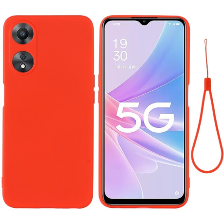 Силиконовый чехол Solid Color Liquid Silicone на OPPO A58 / A58x / A78 - красный