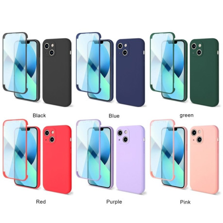 Двусторонний чехол Imitation Liquid Silicone для  iPhone 14 Plus - розовый