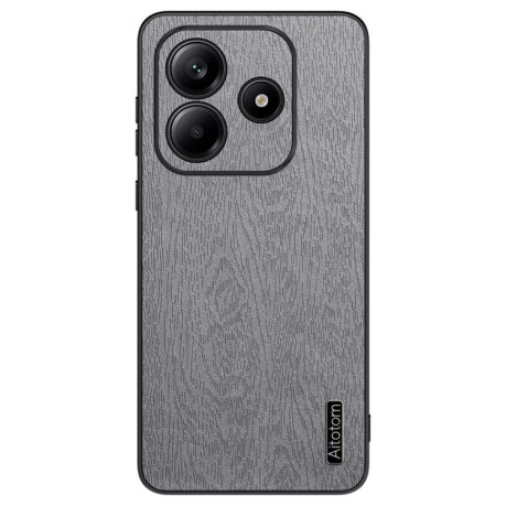 Чехол Tree Bark Leather Shockproof для Xiaomi Redmi Note 14 5G - серый