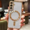 Противоударный чехол Classic Electroplating (Magsafe) на Samsung Galaxy S25 FE 5G — золотой