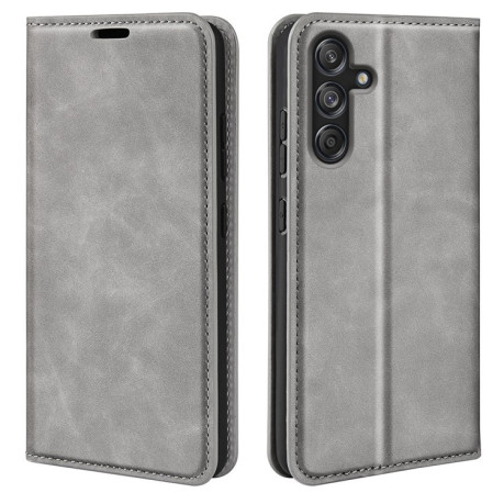 Чохол-книжка Retro Skin Feel Business Magnetic для Samsung Galaxy M55 5G - сірий