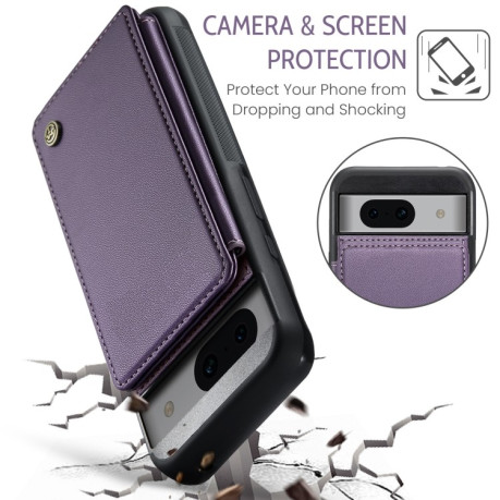 Чехол CaseMe C22 Card Slots Holder RFID Anti-theft для Google Pixel 8a - фиолетовый