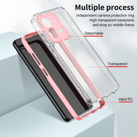 Чохол протиударний Clear Color Frame для Vivo V25 5G / V25e 4G - рожевий