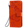 Чехол-книжка Pressed Printing Butterfly Pattern на Samsung Galaxy S20 -оранжевый