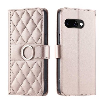 Чохол-книжка Ring Buckle Rhombic Leather для Google Pixel 9a - золото