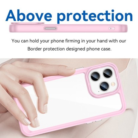 Противоударный чехол Colorful Acrylic Series для iPhone 14 Pro Max - розовый