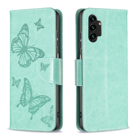 Чохол-книжка Butterflies Pattern для Samsung Galaxy A13 4G - зелений