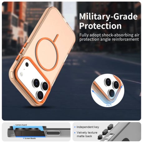 Чехол Candy Fine Circle с Magsafe гибрид на iPhone 17 Pro Max - оранжевый