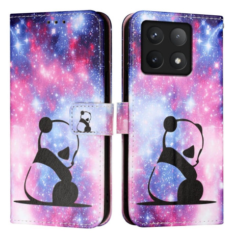 Чохол-книжка Colored Drawing Pattern Plain Weave Leather для Xiaomi 14T Pro - Panda