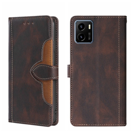 Чехол-книжка Skin Feel Magnetic Buckle для Vivo Y15s Global - коричневый