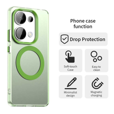 Противоударный чехол MagSafe Holder PC Hybrid для Xiaomi Redmi Note Redmi Note 14S/ 13 Pro 4G / POCO M6 Pro 4G - зеленый