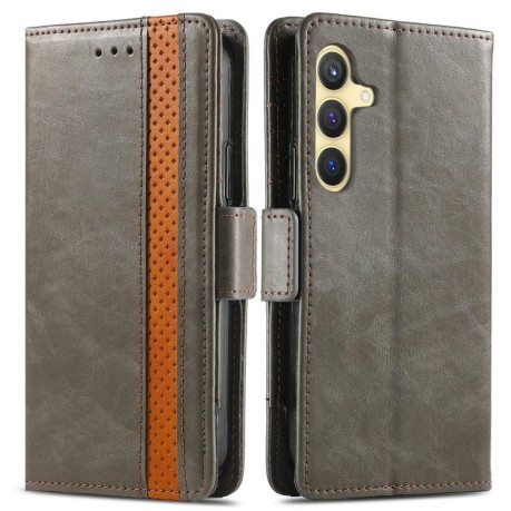 Чохол-книжка CaseNeo Splicing Dual Magnetic Buckle Leather для Samsung Galaxy S24+ 5G - сірий