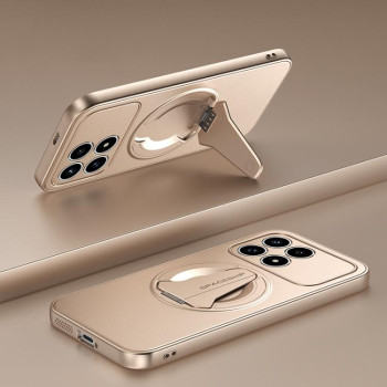 Чохол Spaceship з MagSafe і складною підставкою для Xiaomi Redmi K90 / Poco F8 Pro — пісочно-золотий