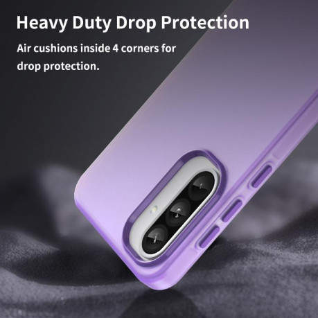 Противоударный чехол Frosted Translucent TPU Hybrid PC для Samsung Galaxy A56 5G - фиолетовый