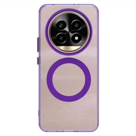 Противоударный чехол MagSafe Holder PC Hybrid для Realme 13 Pro 5G - фиолетовый