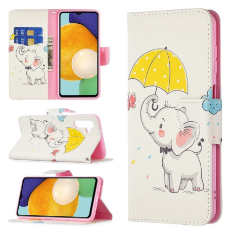 Чехол-книжка Colored Drawing Series на Samsung Galaxy A04s/A13 5G - Umbrella Elephant