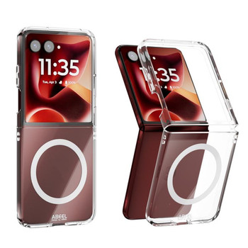 Прозорий магнітний чохол Abeel з MagSafe на Motorola Razr 70 Ultra — resistant pc phone case