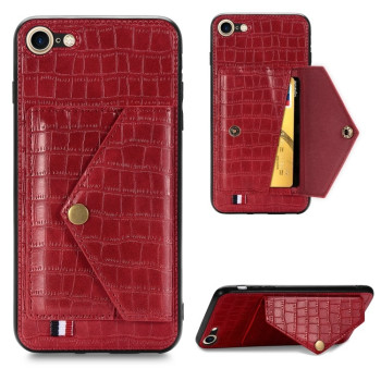Чехол Crocodile Pattern Shatter-resistant на iPhone SE 3/2 2022/2020/7/8 - красный