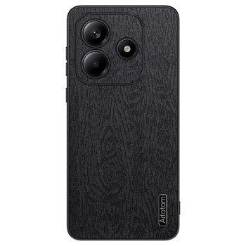 Чехол Tree Bark Leather Shockproof для Xiaomi Redmi Note 14 5G - черный