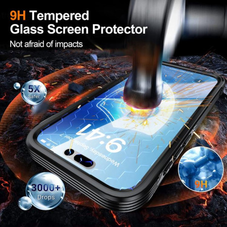 Двосторонний противоударный чехол Life Waterproof MagSafe Magnetic Rugged для iPhone 17 Pro Max - черный