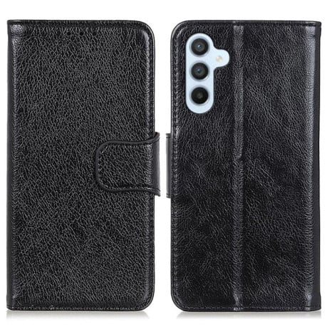 Чохол-книжка Mirren фактура &quot;Crazy Horse&quot; з магнітним хлястиком на Samsung Galaxy S25 FE 5G - чорний