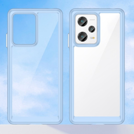 Противоударный чехол Colorful Acrylic Series для Xiaomi Redmi Note 12 Pro+ - голубой