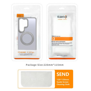 Чехол kalebol с MagSafe и подставкой 360 Metal Ring Holder на Samsung Galaxy Fold8 Ultra 5G — чёрный